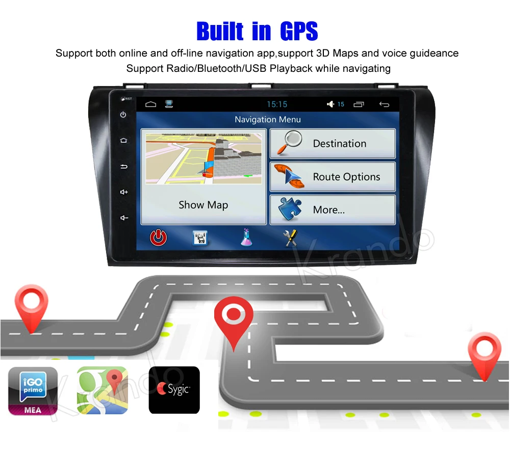 krando mazda  3 android car radio gps dvd player navigation multimedia system (6)