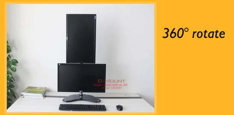 LCD-T601B 1"-27" регулируемое по высоте крепление двойной монитор Настольный кронштейн подставка с большим стеклянным основанием 10 кг 360 Вращающийся Кронштейн для монитора