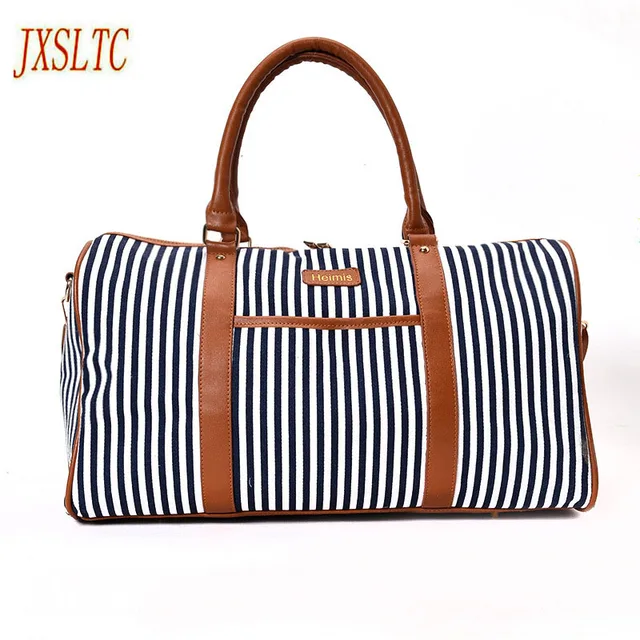 Jxsltc Canvas Leather Women Travel Bag Duffel Bags Tote Large Weekend Overnight Carry On Luggage Shoulder