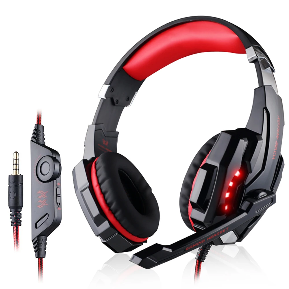 KOTION EACH Gaming Headset Wired Earphone Gamer Headphone With Microphone LED Noise Isolation Headphones for Laptop
