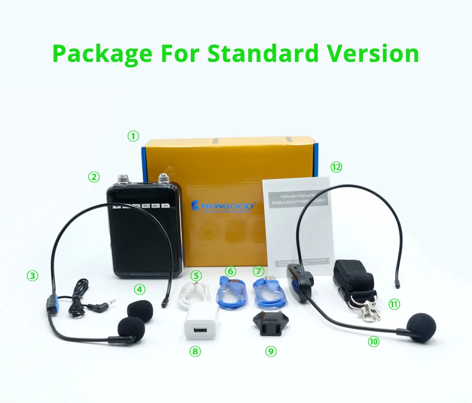Smart Wireless Portable Voice Amplifier Loud Speaker With UHF Wireless Microphone Megaphone For Teaching Tour Guide Yoga         (13)