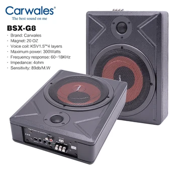 

8-Inch Car Ultra-thin 8" Subwoofer 300W Amplifier Speakers High Power Vehicle Under Seat Active Bass Audio with Tweeter Woofer 1