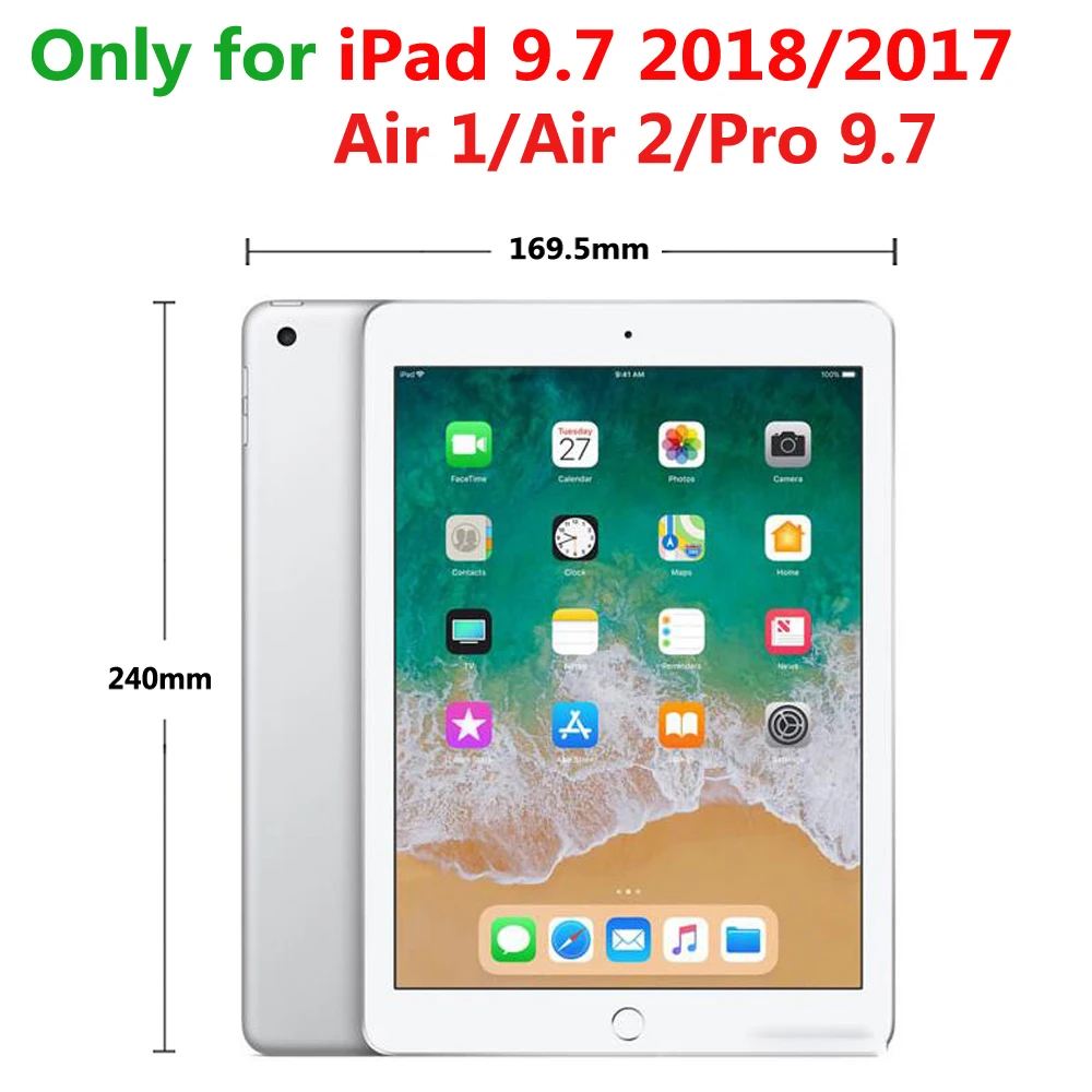 Отсоедините беспроводной чехол с клавиатурой Bluetooth для Apple iPad 9 7 2018 2017 5 го 6