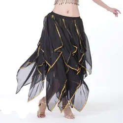 Юбка для танца живота костюмы для танца живота юбка Oriental танец живота юбки с золотым краем 10 цветов