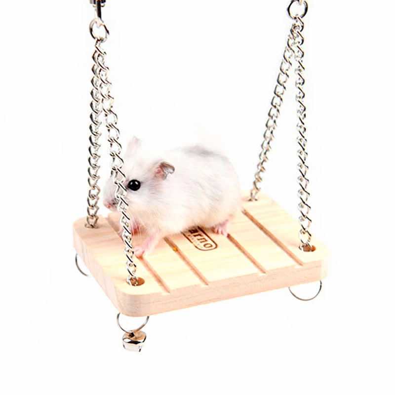 1pc Mouse Rat Parrot Hamster Bell Swing With Chain Bell Funny Mini Poppled Hanging Ladder Wooden Small Pet Toy Swing Swing Swing Chainswing Hanging Aliexpress