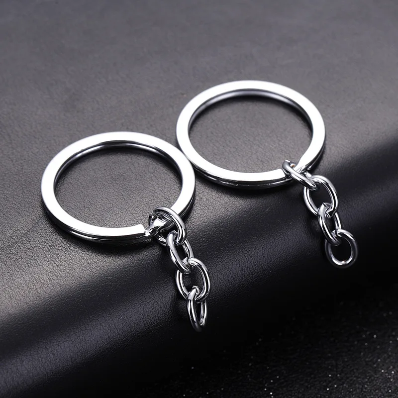 

Wholesale 20pcs/lot Chrome Color Round Big Circle Ring with Extend Chain Fit DIY Keychain Jewelry Making Materials Supplier