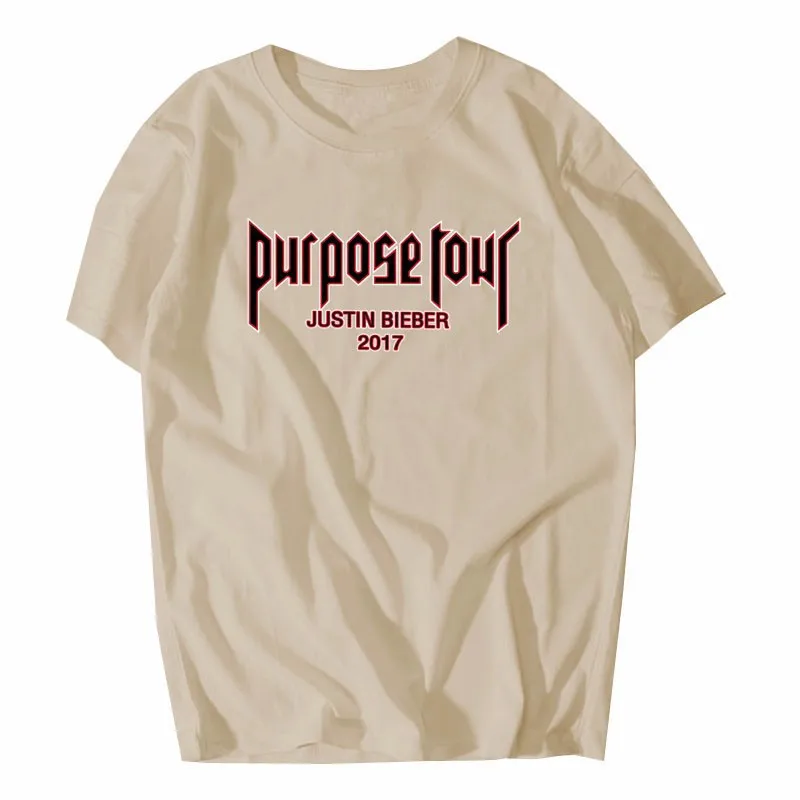 2017 purpose tour T-shirt Justin Bieber men's wear women's Bieber fear God T-shirt cotton hip-hop high street clothes