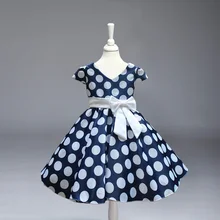 Retail! New Arrival girl princess party Dress baby girl big and Dot V-Neck party dress free shipping L616