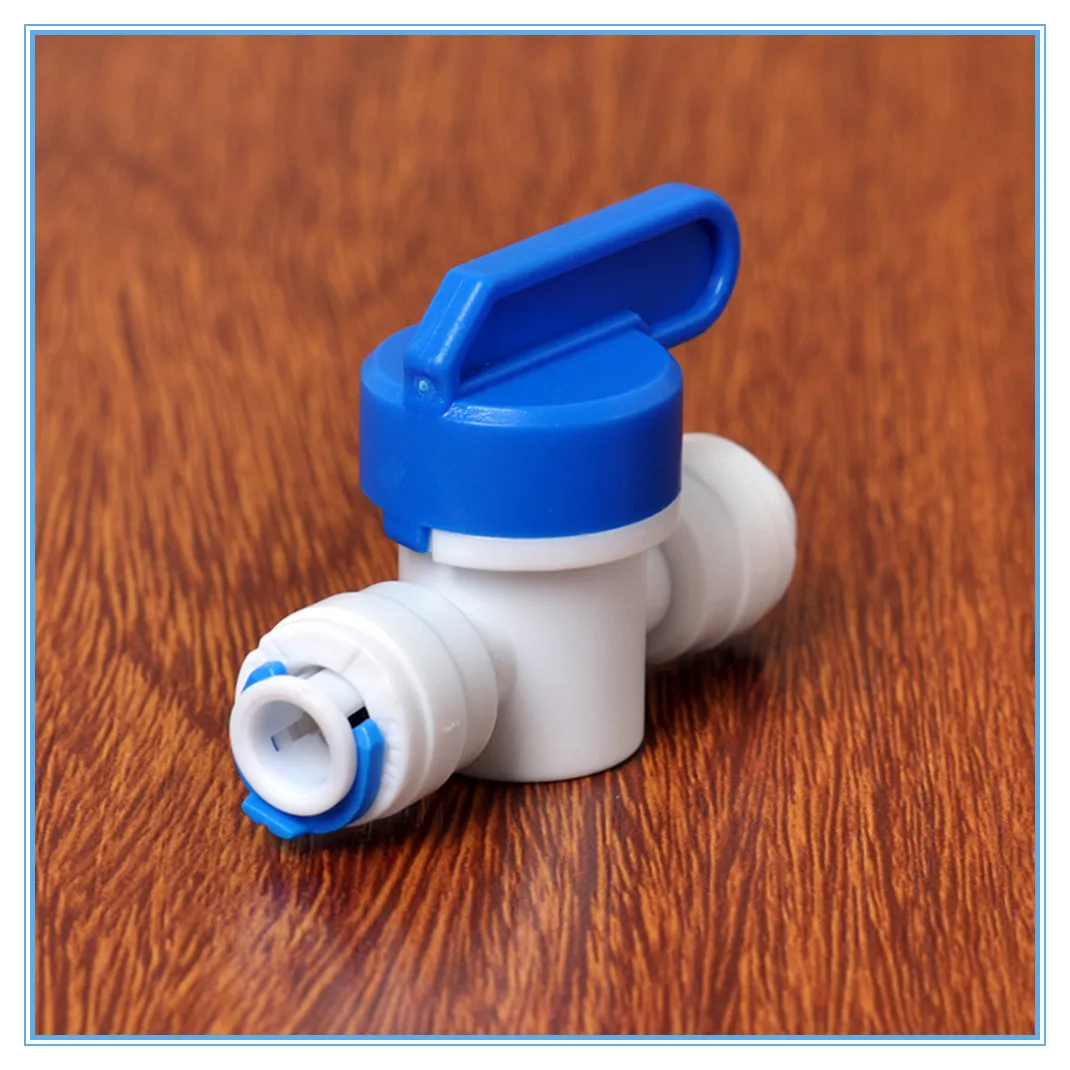 RO Straight 1/4" - 3/8" OD Hose Quick Connection Control Fittings Plastic Water Ball Valve Reveser Osmosis Aquarium Fittings. |