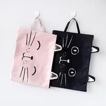 1 шт. на молнии с изображением красивого котенка холщовые сумки для учащихся канцелярские мультяшный бумажный пакет мешок A4 сумка для хранения