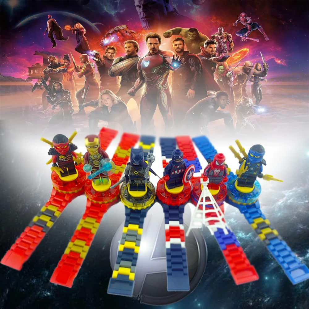 

LegoING Watch Super Hero Model Building Blocks Spiderman Marvel Compatible with Legoed Figures Bricks Toys Kids Gifts