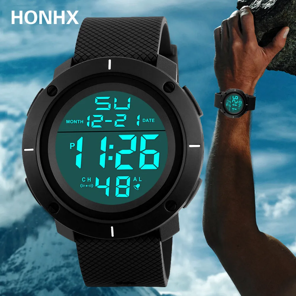 

New Develop Luxury Men Fashion Analog Digital Military Army Sport LED Waterproof Wrist Watch clock saat xfcs Free Shipping Gift