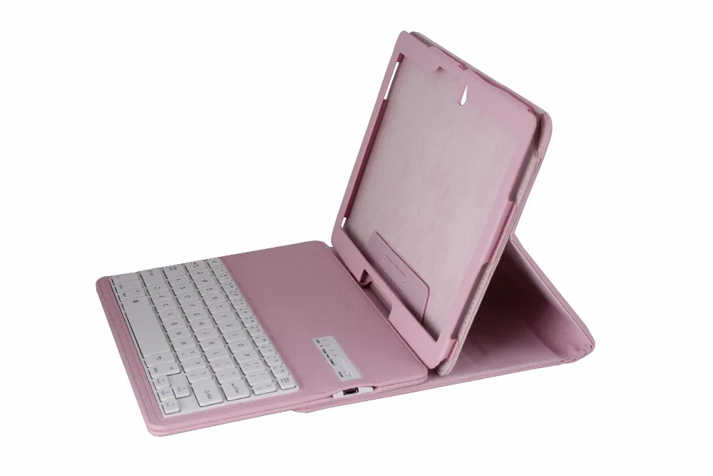 Litchi Pattern Leather Removeable Wireless Bluetooth Keyboard Case Cover for Samsung Galaxy Tab Pro
