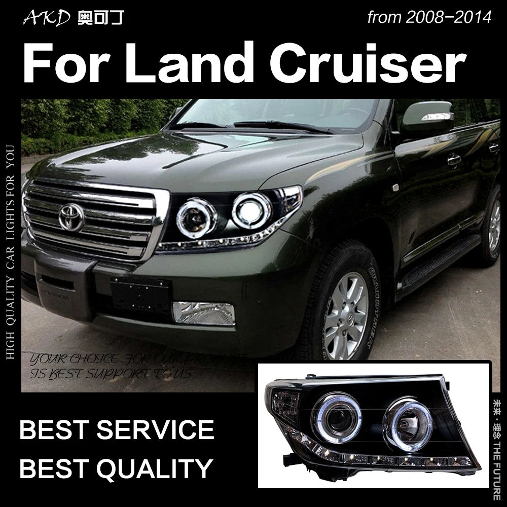 AKD автомобильный Стайлинг Головной фонарь для Toyota Land Cruiser фары 2007- LC260 светодиодный фонарь DRL Hid Bi Xenon автомобильные аксессуары