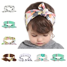2016 Lovely Baby Headband Fashion Bunny Ear Girl Headwear Bow Elastic Knot Headbands DIY Bowknot Headwear Hair Accessories