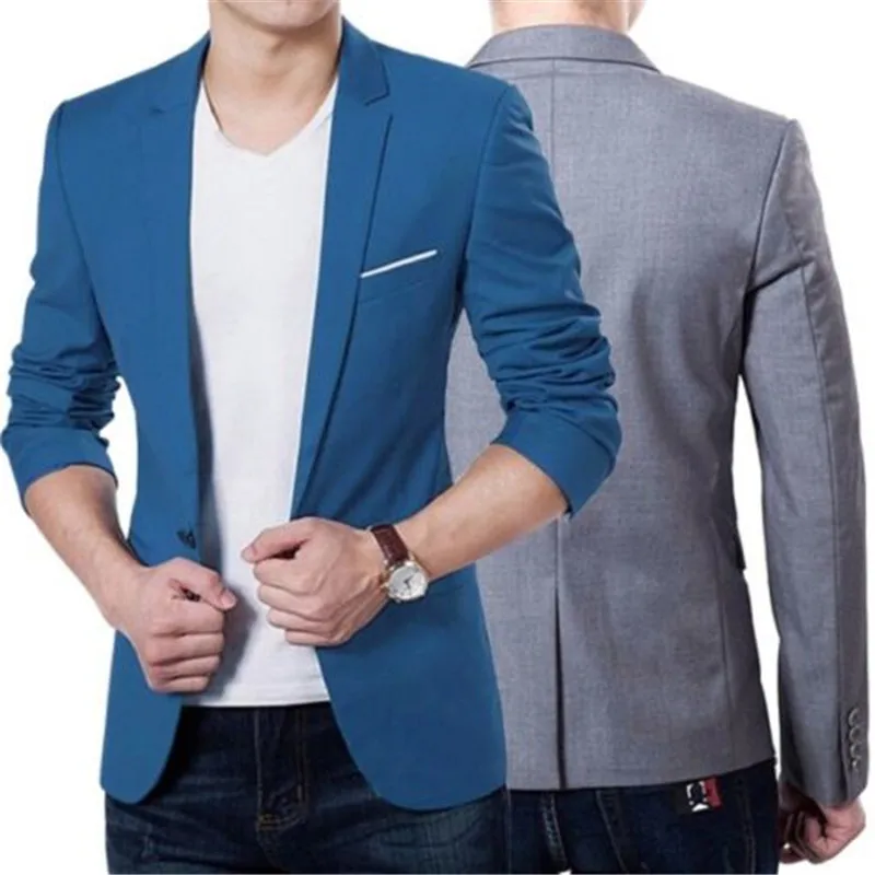 New Hot Sale New Stylish Tops Men's Casual Slim Fit One Button Formal Suit Blazer Coat Jacket