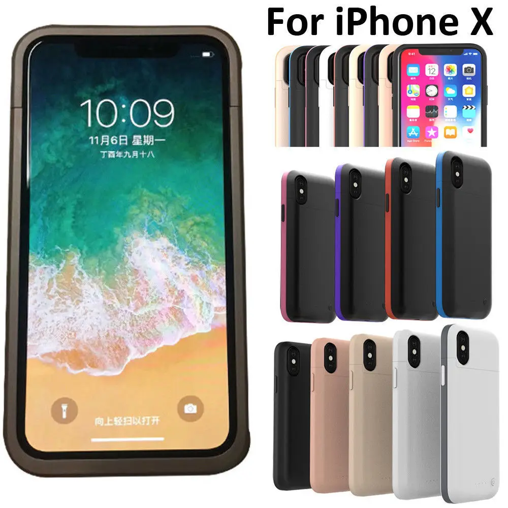 

2018 For iPhoneX External battery case 5000mah Power Bank Backup Battery Charger Back Case for iphone x 10