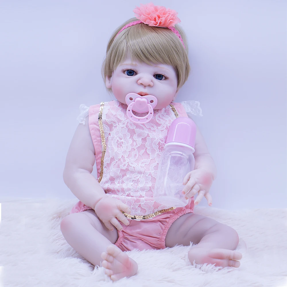 high quality Bebe reborn menina 55cm alll silicone vinyl reborn bady