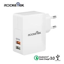 Rocketek USB Quick Charge 2 устройства 3,0 Быстрая зарядка для мобильных телефонов для iPhone samsung S6 7 huawei и т. Д., QC 2,0 подходит