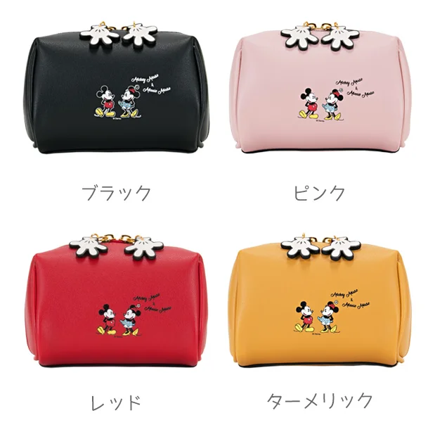 الكرتون لطيف حقيقية ميكي ميني الفتيات التجميل حقيبة طبعة محدودة ميكي ميني امرأة تخزين منظم حقيبة الماكياج