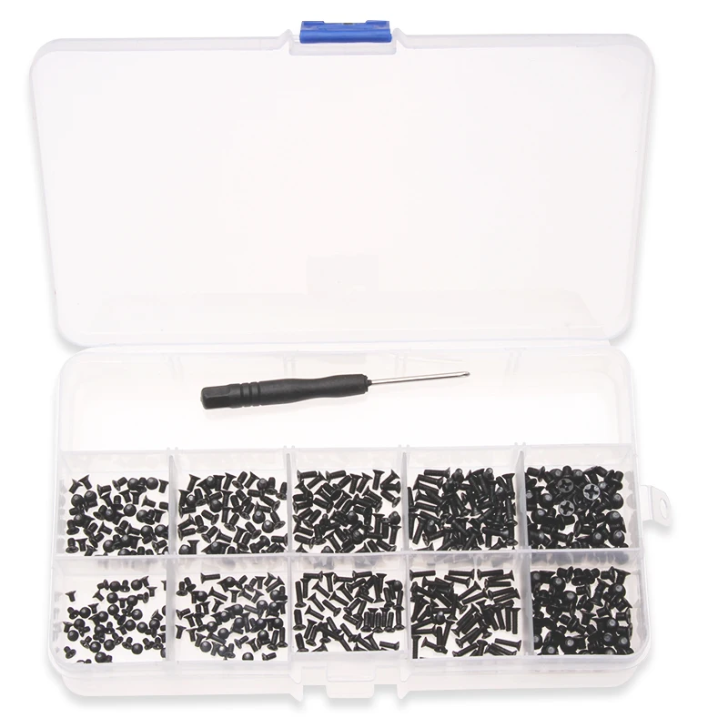 

500pcs/box M2/M2.5/M3 Black Iron Cross Head Screw Bolts Phillips Screws Cross Recessed Bolts With Screwdriver For Hardware Work
