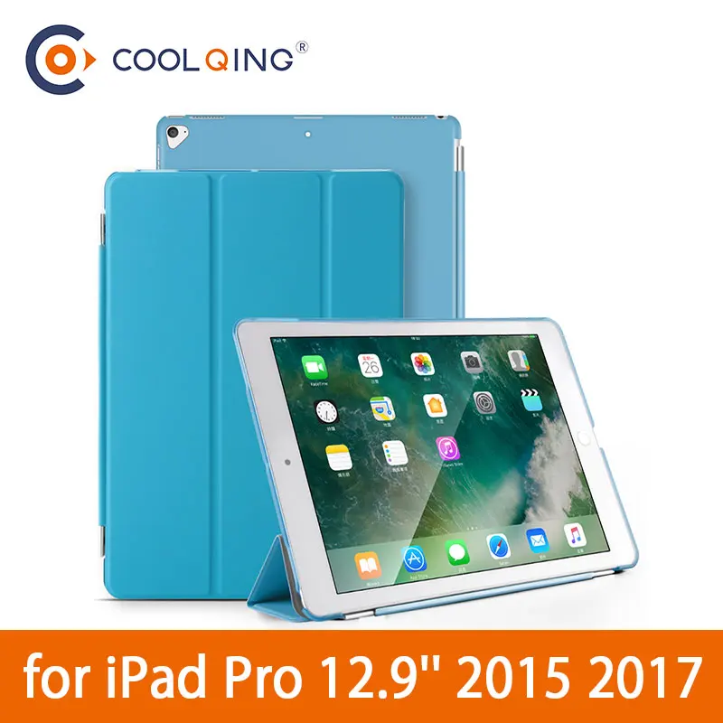 

Smart Tablets Case For iPad Pro 12.9'' 2015 2016 2017 Tri-folded PU Leather Protective Cover Tablet Case For iPad Pro 12.9 Case