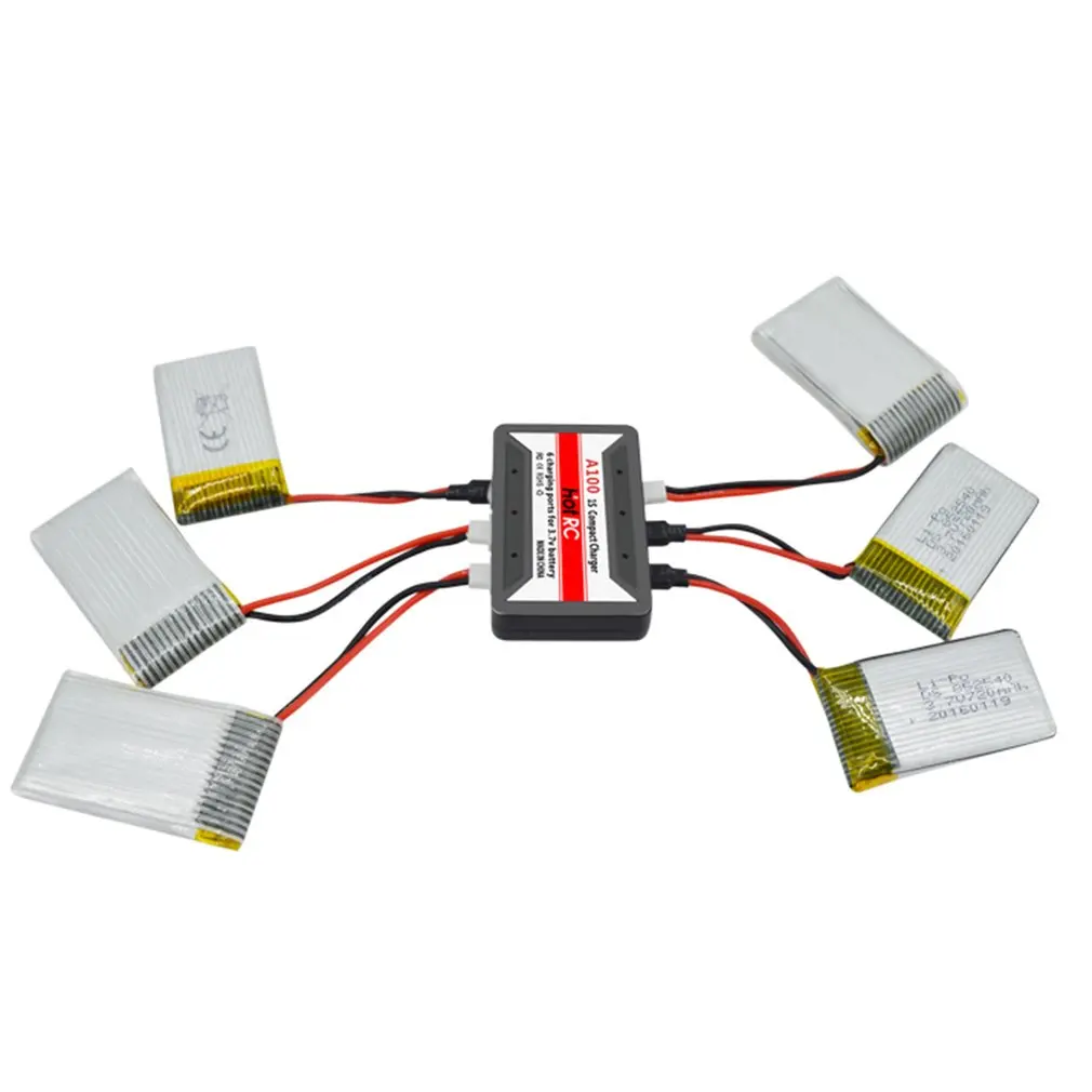 

HotRc A100 6 in 1 3.7V Lipo Battery Charger With Over Temperature Protection For Hubsan X4 Q4 H107L H107C WLtoys