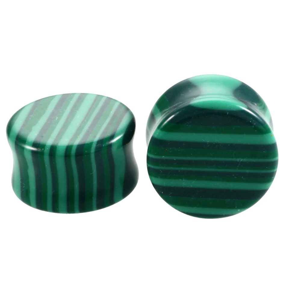 Stone Ear Plugs Gauges Earrings Body Piercing Jewelry For Women Men 2PCS