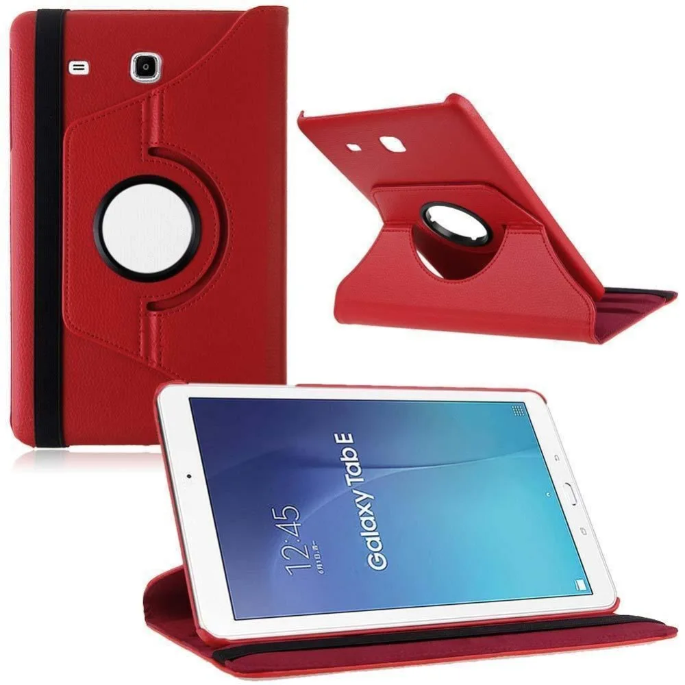 

360 Degree Rotating Lichee PU leather Case Flip Stand Case for Samsung Galaxy Tab E 9.6 SM-T560 T565 T560 Coque Funda Cover Case