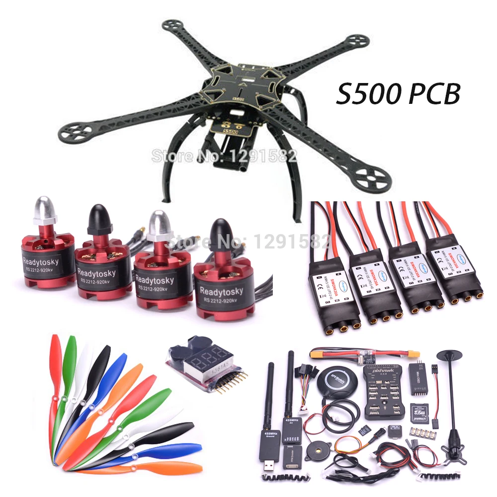 

F450 / S500 PCB X500 500mm Quadcotper Frame Kit Pixhawk 2.4.8 32 Bit Flight Controller with 433 telemetry Mini OSD / PPM / 4GB