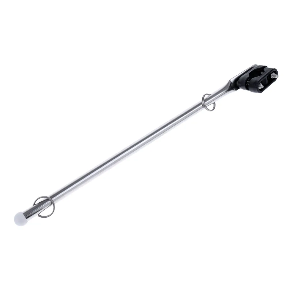 

Stainless Stee 15" Boat Rail Mount Flag Staff Pole with Plastic Rail Clamp