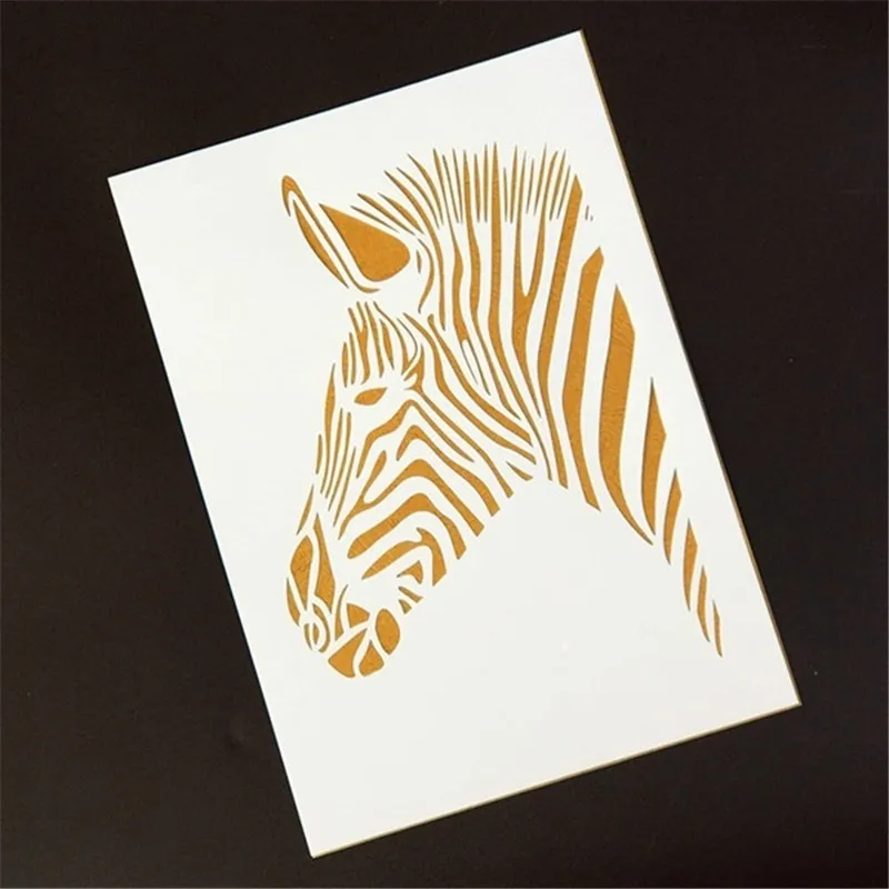 DIY Painting A4 Size Zebra Head Pattern Layering Art Stencils Template For Wall Fabric Painting Decorative DIY Painting A4 Size Zebra Head Pattern Layering Art Stencils Template For Wall Fabric Painting Decorative