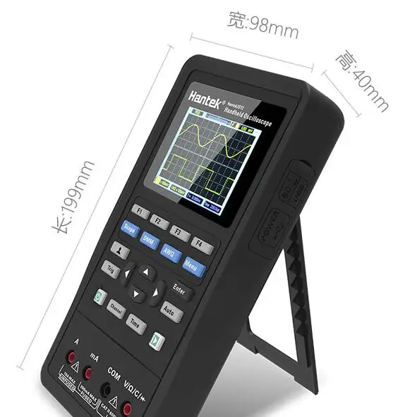 Hantek 3in1 цифровой осциллограф+ генератор сигналов+ мультиметр портативный USB 2 Каналы 40 мГц 70 мГц дисплей тесты метр инструменты