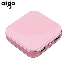 Aigo S20000 Baterías portátiles 10000 мАч прекрасный внешний вид Батарея Зарядное устройство с двойной Порты USB Мощность Банк Внешний Мобильный Батарея pack