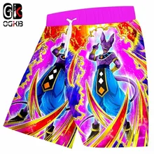 OGKB шорты с героями мультфильмов мужские с принтом Dragon Ball Beerus 3d пляжные шорты мужские фитнес повседневные брюки с эластичной резинкой на талии плюс 5XL