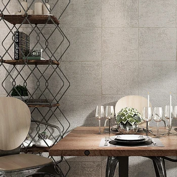 

Solid Color Cement Grey Wall paper Non-woven Brick Pattern Lattice Wallpaper For Living Room Bedroom TV Background Wall Covering