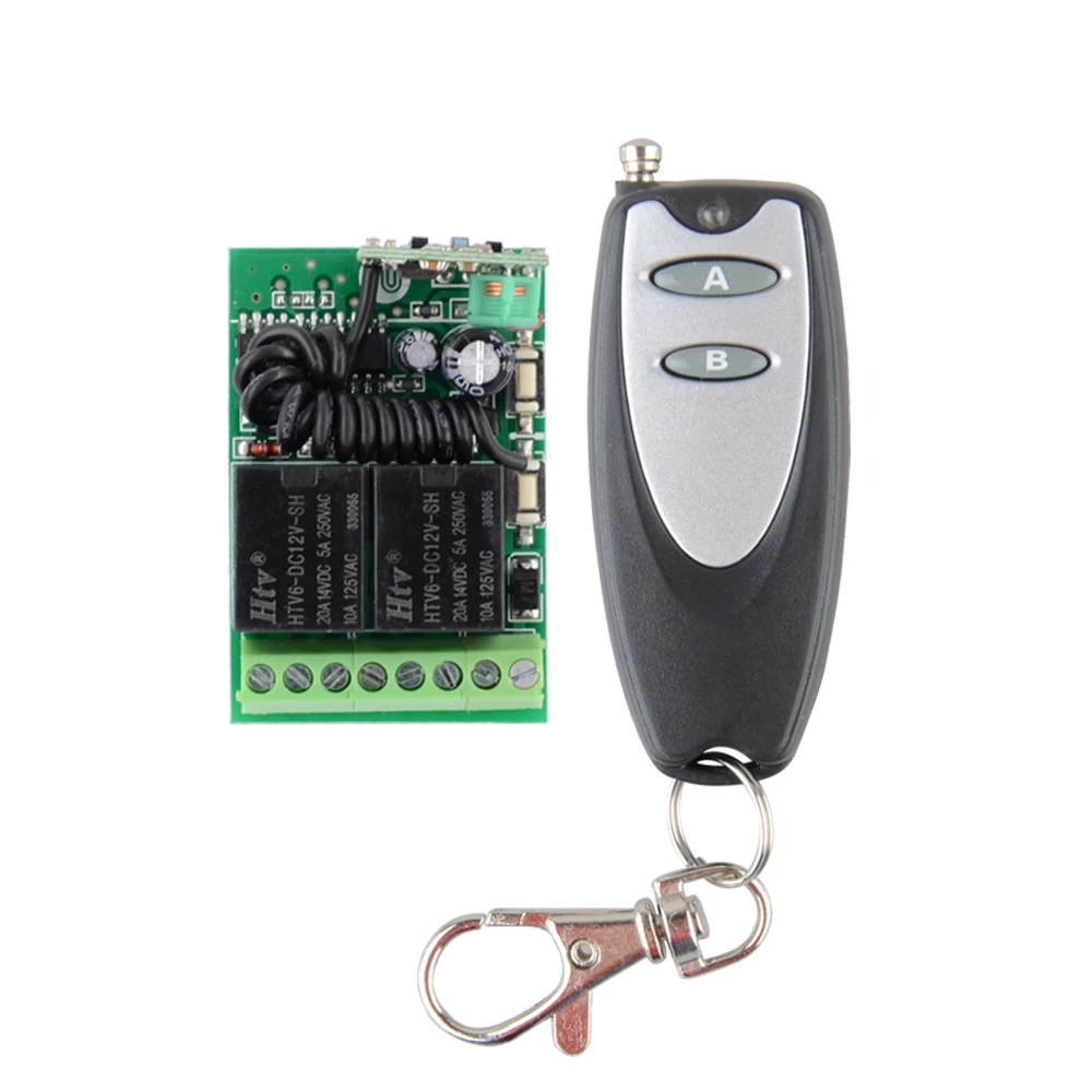 

DC Mini Receiver Transmitter DC 12V 2CH 10A Wireless Remote Control Light Switch System 315mhz/433mhz