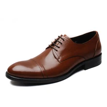 Hot nova primavera e outono dos homens sapatos Lace-UP de negócios vestido sapatos Oxford sapatos de escritório cor sólida