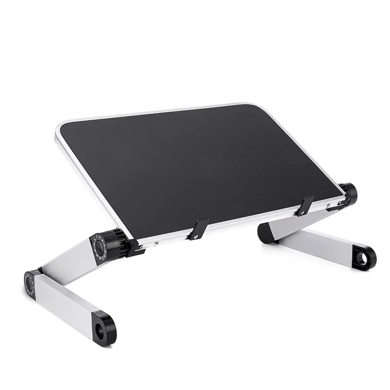 Алюминиевый сплав портативный складной регулируемый стол для ноутбука компьютерный стол подставка лоток для ноутбука ПК складной стол - Цвет: Black