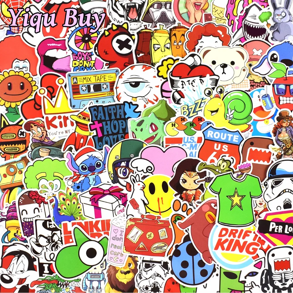 300 Pcs Sticker Campuran Lucu Kartun Decal Skateboard Doodle 300 Pcs Sticker Campuran Lucu Kartun Decal Skateboard Doodle
