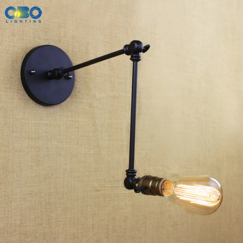  Simple Vintage Iron Flexible With Switch Wall Lamp Bedroom Foyer Indoor Lighting E27 Lamp Holder 11 - 32792160449