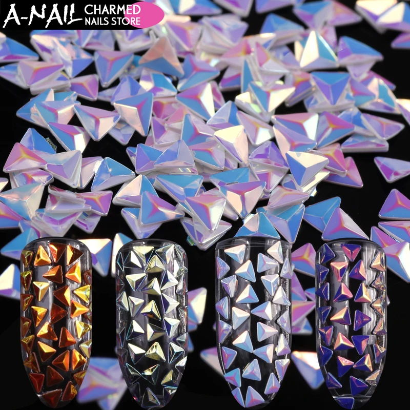 

12 jars/set Unicorn AB Color Nail Sequins Chameleon Triangle Iridescent 3D UV Gel Polish For Nails Art Decoration Manicure Tools