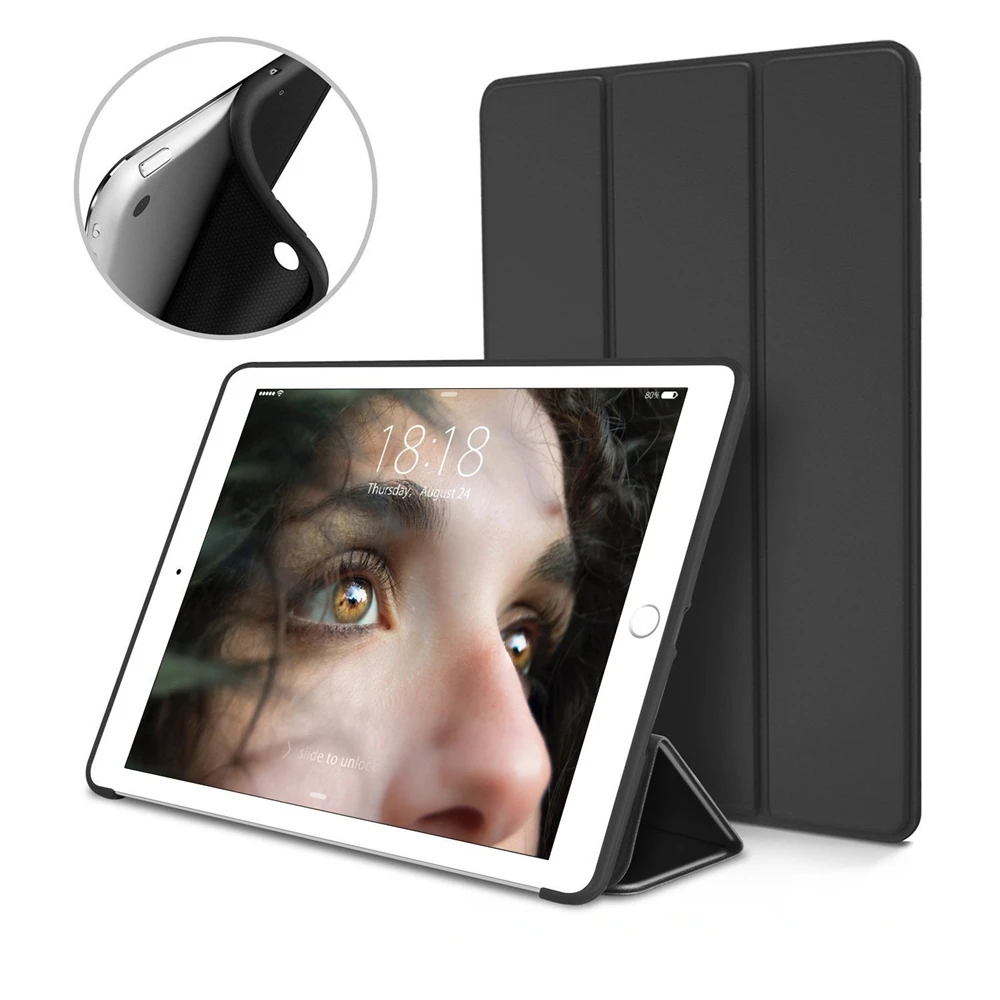 

For iPad 2 3 4 Case Ultra Slim Lightweight Smart Case Trifold Cover Stand with Flexible Soft Silicon Back for iPad 2/3/4