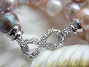 

Wholesale Quality diy gold plated pearl crystal necklace bracelet diamond 8 word buckle silver