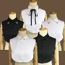 Красивые кружевные с галстуком-бабочкой, Украшенные бусинами, воротник-рубашка с бахромой, весна-осень-зима, женское украшение воротника