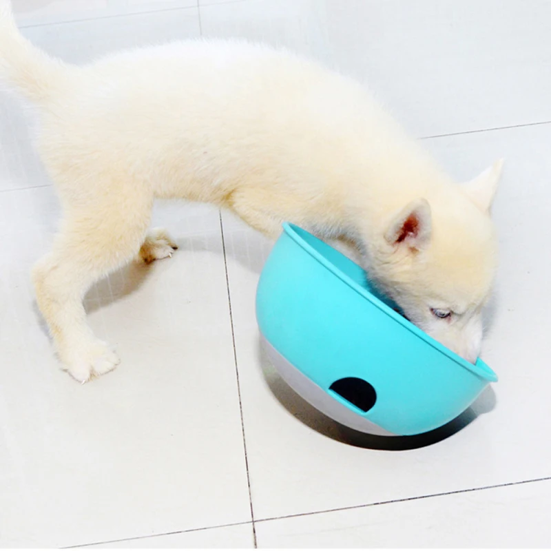 New Pet Dog Bowl Tumbler Slow Feeder Anti Leakage Food IQ Treat Ball Dog Toys for Pet Cat Food Water Feeding Dish Feeder