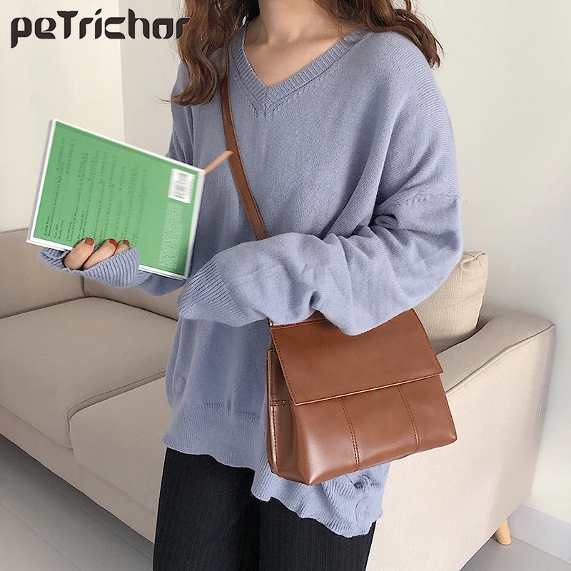 

New Vintage Women Messenger Bag Soft Leather Crossbody Shoulder Bag Female Large Capacity Handbag Ladies Purses Flip Cover Bolsa