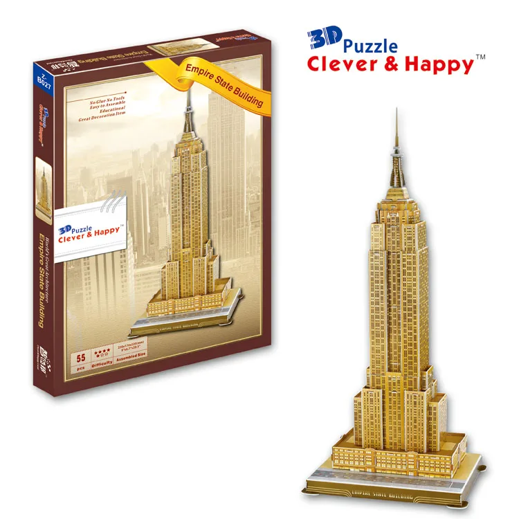 

Candice guo! 3D puzzle clever & happy paper model DIY assemble toy New York Empire State builing birthday Christmas gift 1pc