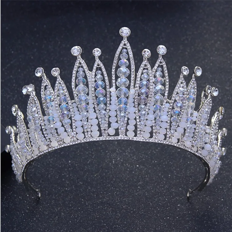 Marca de Alta-grade Grande Tiara de Cristal Big Crown Jóias Cabelo da Mulher Strass Casamento Crown Hairwear Acessórios  (1)