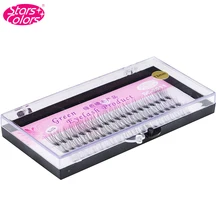 Stars Colors 10boxes/lot False eyelash set 60 PCS Individual 6/8/10/12mm Thick C Curl Fake False EyeLash Extensions Knot